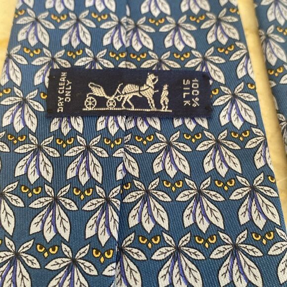 Hermes 100% Silk Owl Eyes Tie - Picture 8 of 10